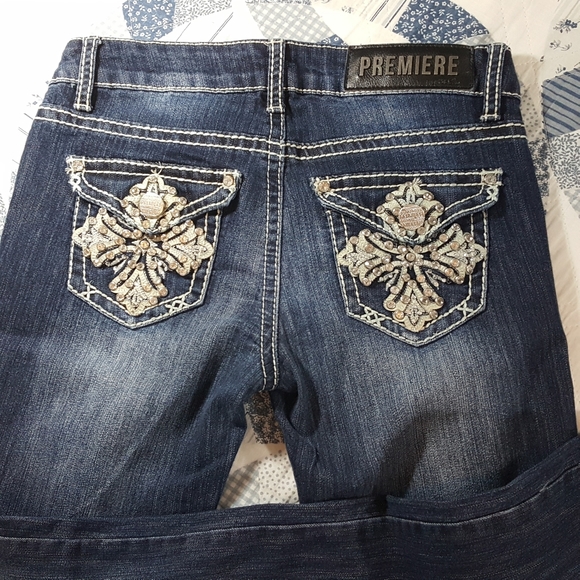 Premiere by Rue 21 jeans UNIQUE STICHED 3/4R - Picture 5 of 8